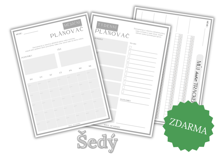 Set plánovačů šedý ke stažení Soul Academy