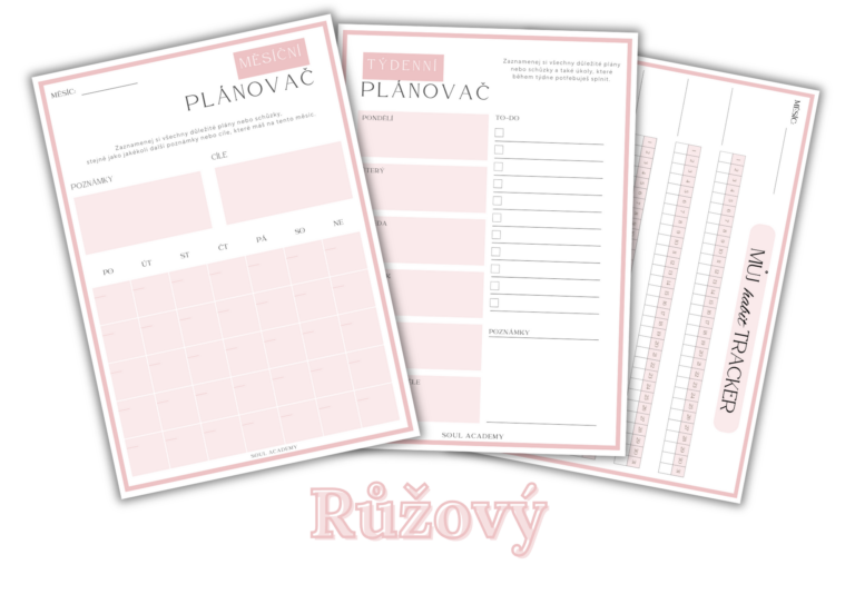 Set plánovačů růžový ke stažení Soul Academy